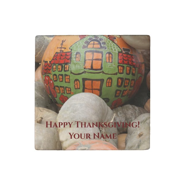 Pumpkin Stone Magnet (Front)
