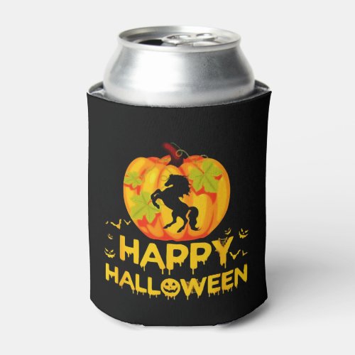 Pumpkin style with Horse Happy Halloween Horse Can Cooler