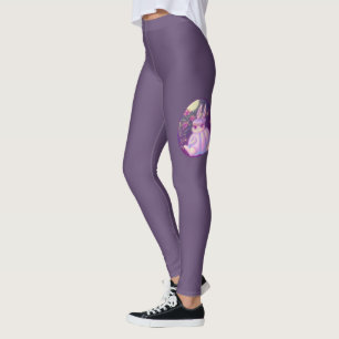 Pumpkin Suit White Rabbit In Moonlight Artwork Leggings