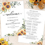 Pumpkin Sunflower Fall Wedding Ceremony Program<br><div class="desc">A simple chic wedding ceremony order of service program. Easy to personalize with your details. Check the collection for matching items. CUSTOMIZATION: If you need design customization,  please get in touch with me via chat; if you need information about your order,  shipping options,  etc.,  please contact Zazzle support directly.</div>