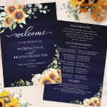 Pumpkin Sunflower Fall Wedding Ceremony Program<br><div class="desc">A simple chic wedding ceremony order of service program. Easy to personalize with your details. Check the collection for matching items. CUSTOMIZATION: If you need design customization,  please get in touch with me via chat; if you need information about your order,  shipping options,  etc.,  please contact Zazzle support directly.</div>