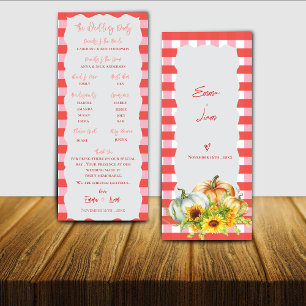 Pumpkin & Sunflower Fall Wedding Program Card