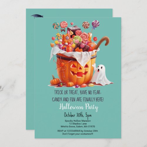 Pumpkin Sweets Cute Ghost Halloween party  Invitation