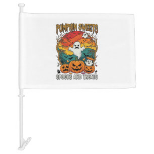 Pumpkin Sweets Spooks Treats Halloween Ghosts Pump Car Flag