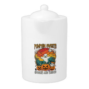 Pumpkin Sweets Spooks Treats Halloween Ghosts Pump Teapot