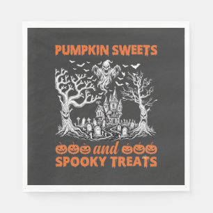 Pumpkin Sweets Spooky Treats Haunted Castle Ghost Napkins