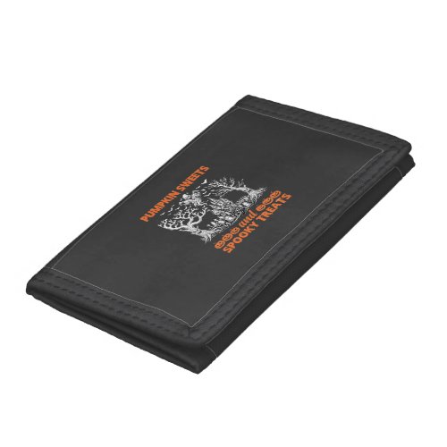 Pumpkin Sweets Spooky Treats Haunted Castle Ghost Trifold Wallet