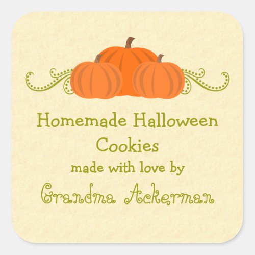 Pumpkin Swirls Halloween Baking Label Stickers