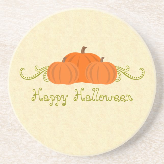 Pumpkin Swirls Halloween Coaster (Front)