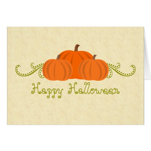Pumpkin Swirls Halloween Greeting Card