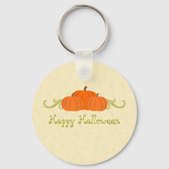 Pumpkin Swirls Halloween Keychain (Front)