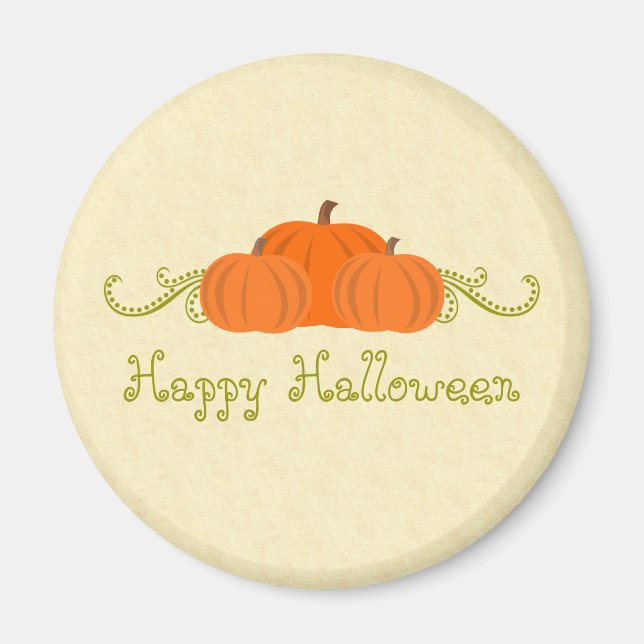 Pumpkin Swirls Halloween Magnet (Front)