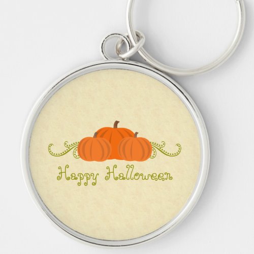Pumpkin Swirls Halloween Premium Keychain