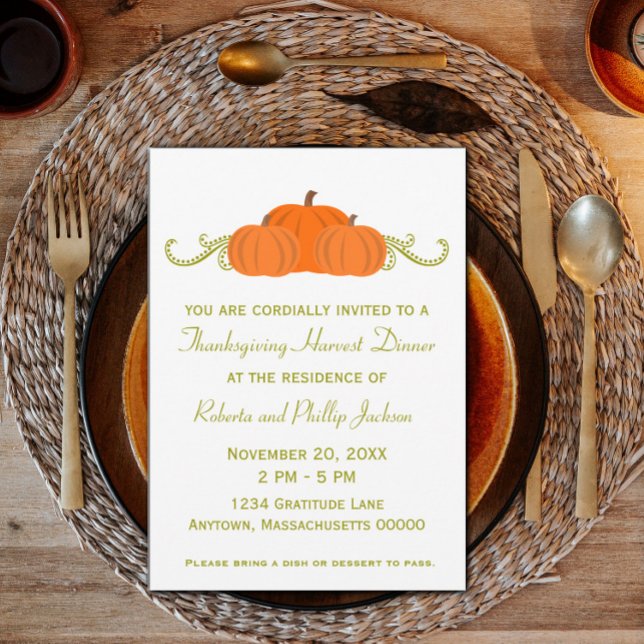 Pumpkin Swirls Thanksgiving Invitation (Pumpkin Swirls Thanksgiving Invitation)
