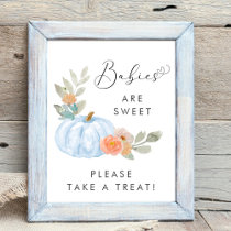 Pumpkin Take a Treat Baby Boy Shower Poster