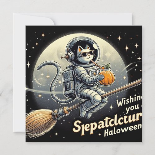 Pumpkin Tea in the Stars Cheerful Astronaut Cats