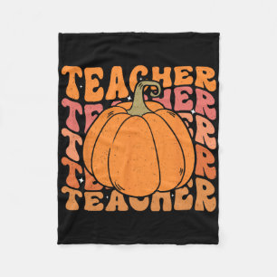 Pumpkin Teacher Fall Thanksgiving Back To School Fleece Blanket