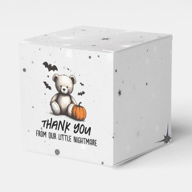 Pumpkin Teddy Baby Shower Favor Boxes (Front Side)