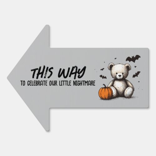 Pumpkin Teddy Baby Shower Sign