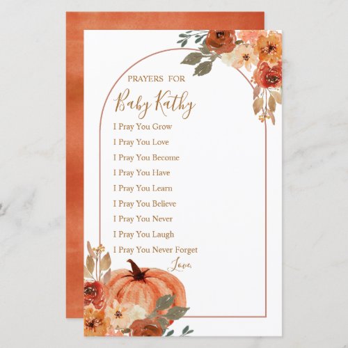 Pumpkin Terracota Floral Prayers for Baby