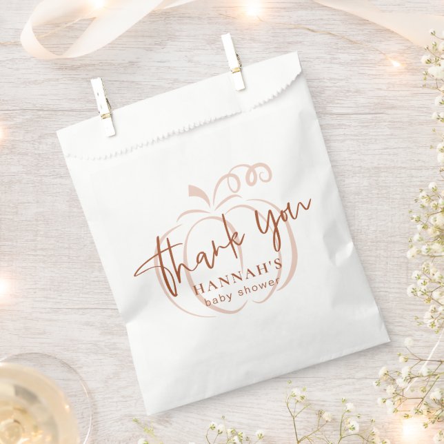 Pumpkin Terracotta Bohemian Earthy Baby Shower Favor Bag (Clipped)