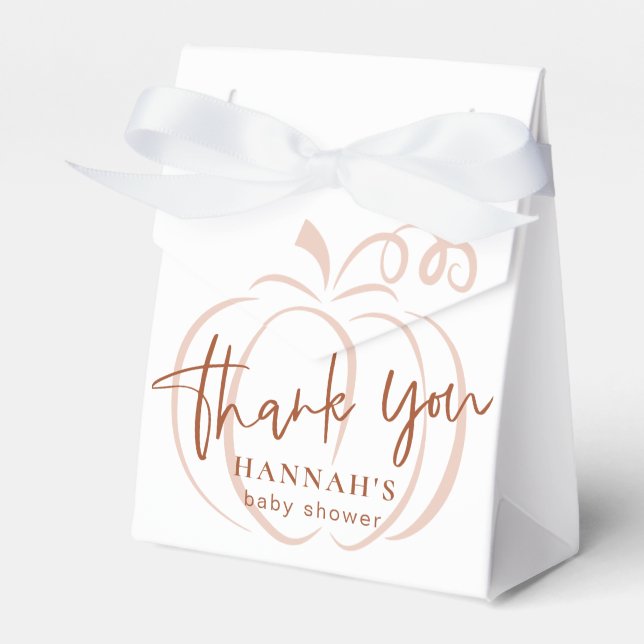 Pumpkin Terracotta Bohemian Earthy Baby Shower Favor Boxes (Front Side)