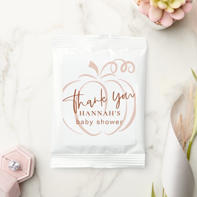 Pumpkin Terracotta Bohemian Earthy Baby Shower Hot Chocolate Drink Mix (Wedding)