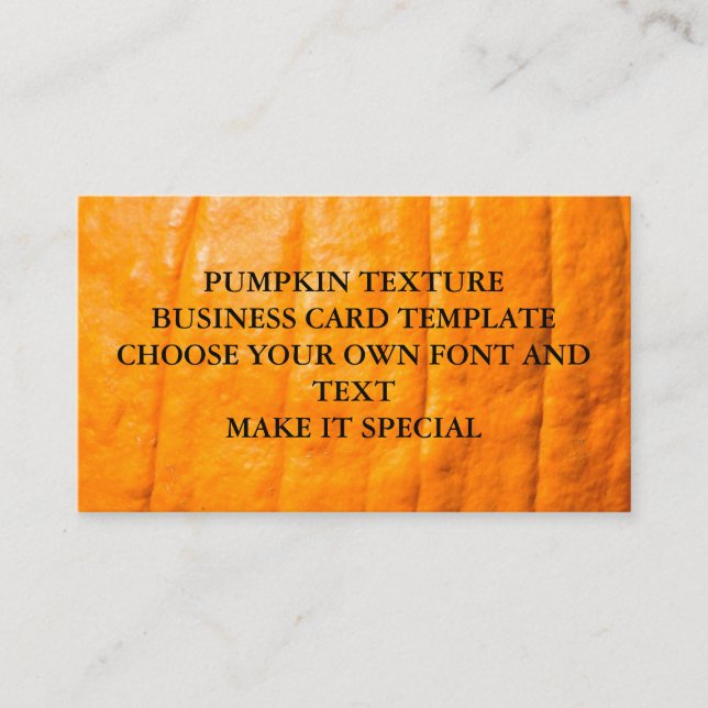 PUMPKIN TEXTURE BUSINESS CARD TEMPLATE (Front)