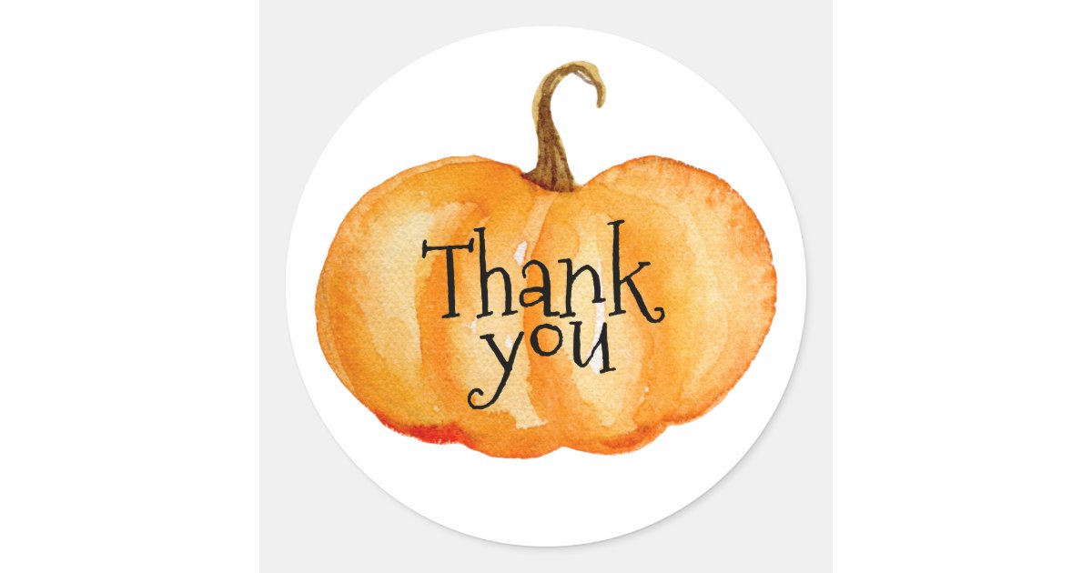 Pumpkin thank you sticker | Zazzle