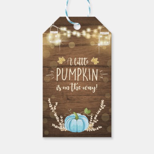 Pumpkin Thank You Tag Rustic Fall Wood Lights