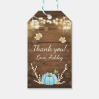 Pumpkin Thank You Tag Rustic Fall Wood Lights