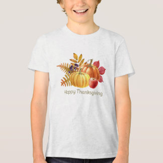 Pumpkin Thanksgiving Boys T-Shirt Tri-Blend Shirt