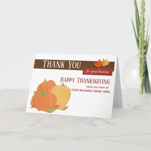 Pumpkin Thanksgiving Business Greeting Cards