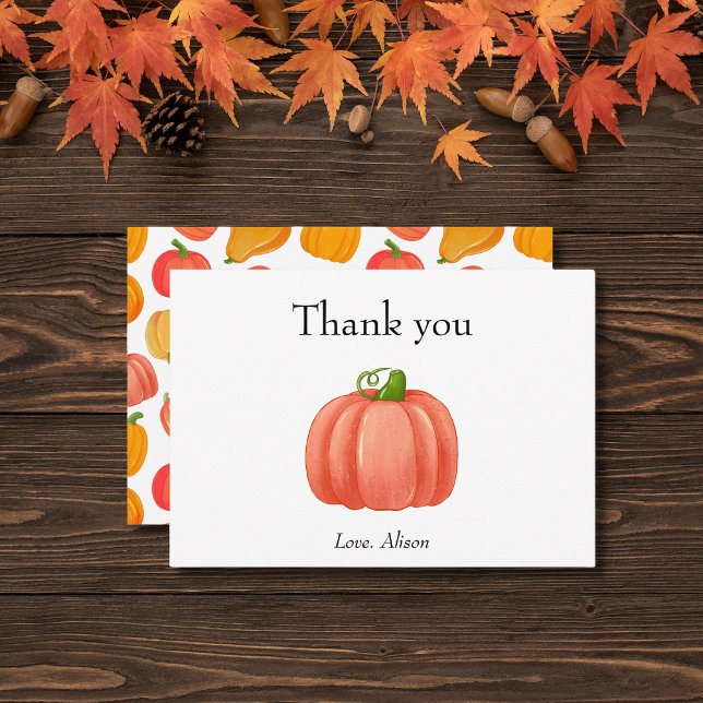 Pumpkin Thanksgiving Cozy Thank You Card (Creator Uploaded)