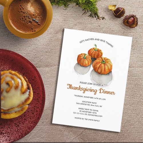 Pumpkin Thanksgiving Dinner Invitation