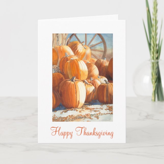 Pumpkin Thanksgiving Holiday Card (Front)