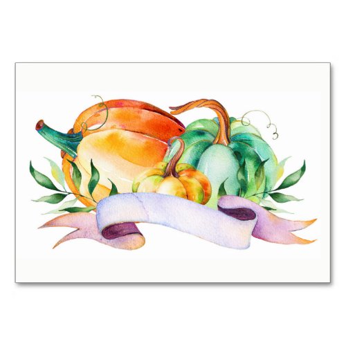 Pumpkin Thanksgiving Table Place Setting Card