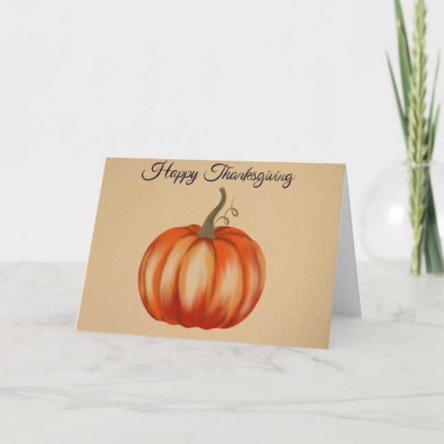 Pumpkin Thanksgiving Thank You Card (Front)