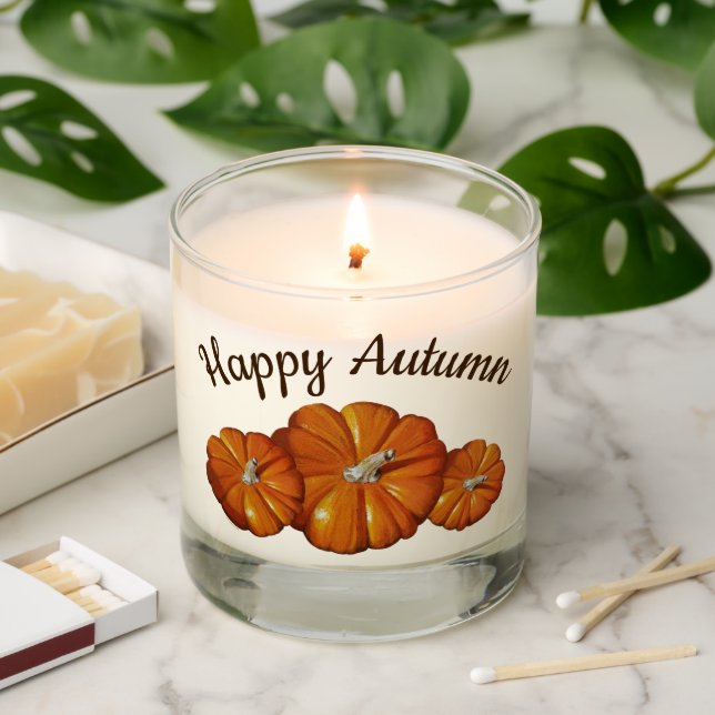 Pumpkin Theme Scented Jar Candle (Lit)