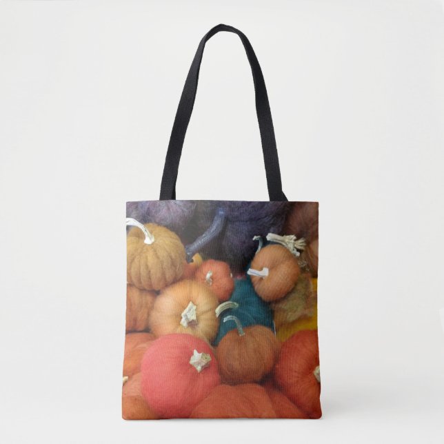 Pumpkin themed All-Over-Print Shoulder Tote Bag (Front)