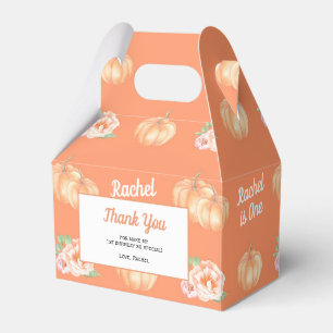Pumpkin themed birthday party  favor boxes