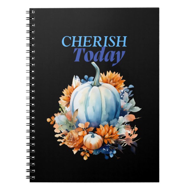 Pumpkin-themed-Cherish Today  Halloween Season Notebook (Front)