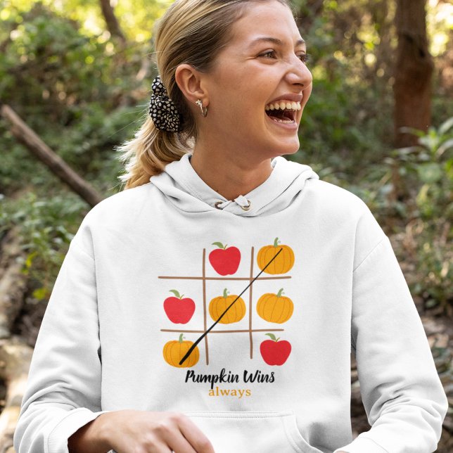 Pumpkin Tic-Tac-Toe Hoodie (This item is for display purposes only to illustrate the design element. )
