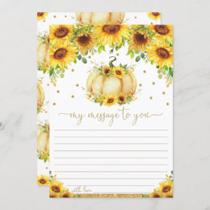 Pumpkin Time Capsule Message To You Blank Cards