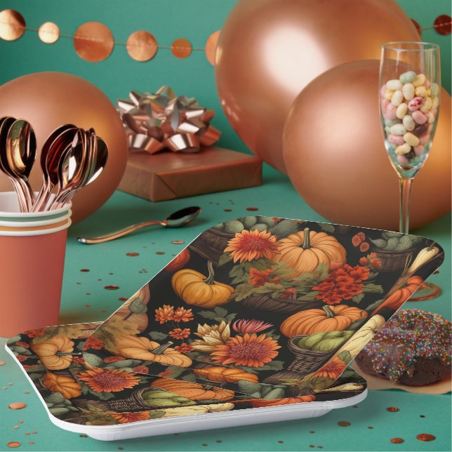 Pumpkin Time, Colors of Autumn, Paper Plates (Multi)