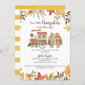 Pumpkin Train Baby Shower, Fall Baby Sprinkle Invitation (Front/Back)
