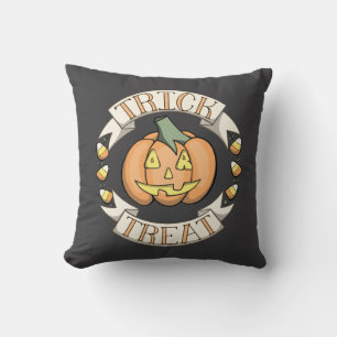 Pumpkin “Trick Or Treat” Decorative Pillow