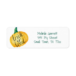 Pumpkin Trick or Treat Halloween Custom Address Label