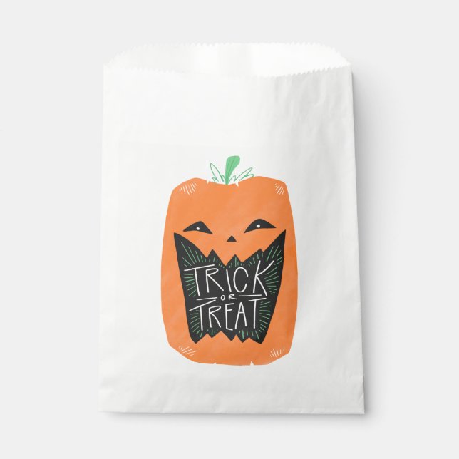 Pumpkin Trick or Treat Halloween Favor Bag (Front)