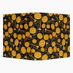 Pumpkin Trombone Music Notes 3 Ring Binder